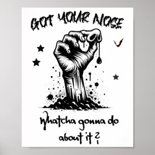 Poster Drôle Halloween Zombie a eu votre nez