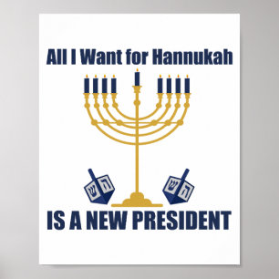 Poster Drôle Hanukkah juif anti Trump politique