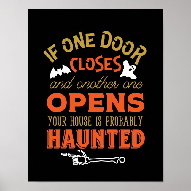 Poster Drôle Haunated House Citation Inspirationnelle Hal (Devant)