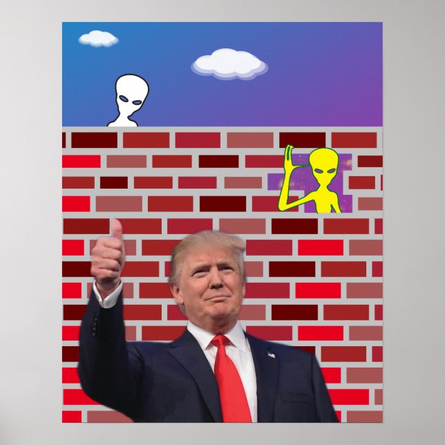 Poster Drôle Immigrant Sans Papier Mur Gag 😂 OVNI (Devant)