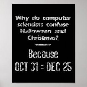 Poster Drôle informaticien Halloween Noël Nerd