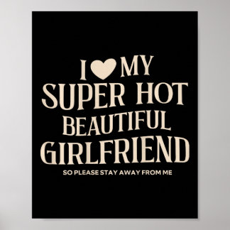Poster Drôle J'Aime Mon Super Hot Belle Fille Magnifique