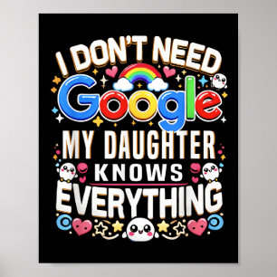 Poster Drôle je n'ai pas besoin de Google, ma fille conna