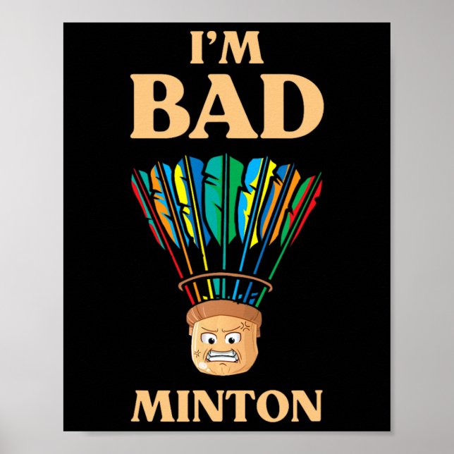 Poster Drôle Je suis D Minton Shuttle Dminton Player (Devant)
