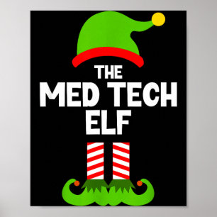 Poster Drôle je suis l'elfe technicien médical Noël Xmas