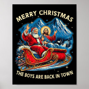 Poster Drôle Jésus Santa The Boys sont de retour en ville