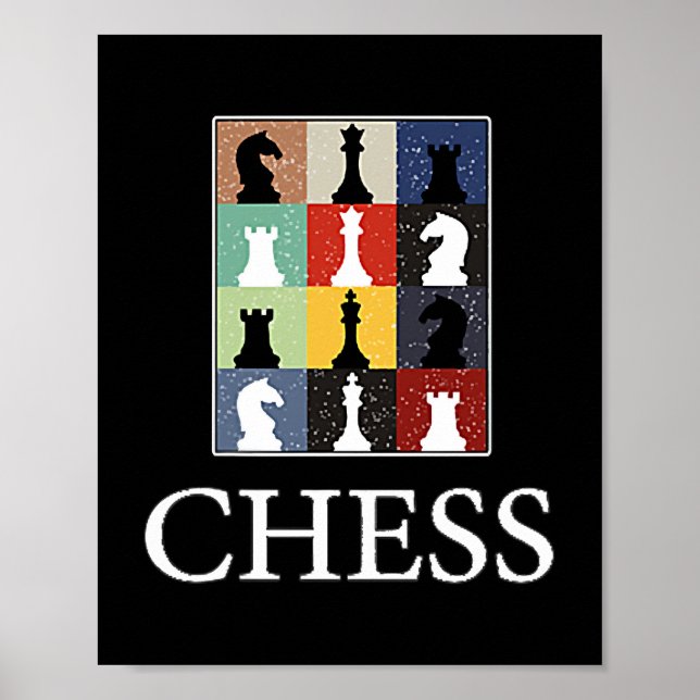 Poster Drôle jeu d'échec jeu jeu jeu Humour jeu joueur éc (Devant)