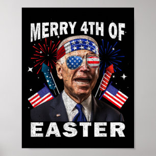 Poster Drôle Joe Biden 4 juillet Chemise Merry 4th Of Eas