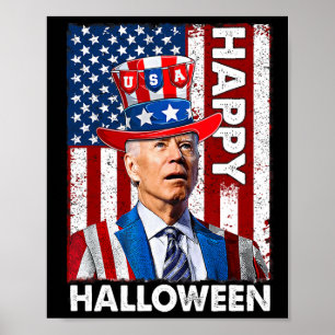 Poster Drôle Joe Biden 4 juillet heureux Halloween Amériq