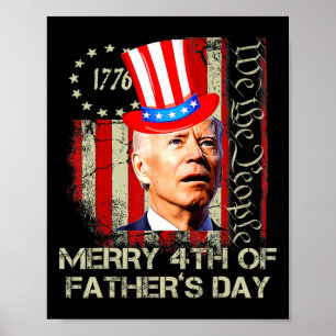 Poster Drôle Joe Biden 4 juillet Joyeux 4ème Du Père