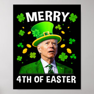 Poster Drôle Joe Biden Jour de la Saint Patrick Joyeux 4è
