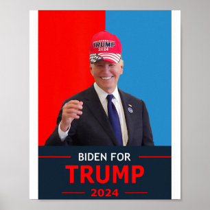 Poster Drôle Joe Biden Pour Trump Élections 2024 Porte Un