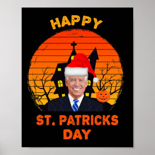 Poster Drôle Joe Biden St Patrick Noël Joe Biden Hal