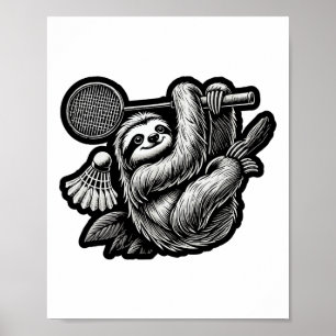 Poster Drôle Joueur Badminton Love Shuttle Design 16