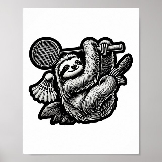 Poster Drôle Joueur Badminton Love Shuttle Design 16 (Devant)
