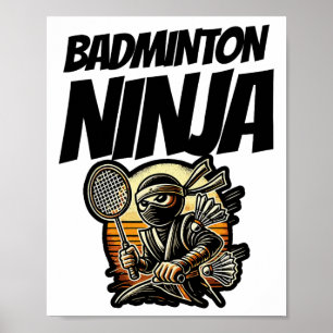 Poster Drôle Joueur Badminton Love Shuttle Design 26