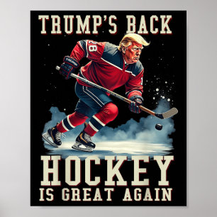 Poster Drôle Joueur Trump Cool Vintage de hockey sur glac