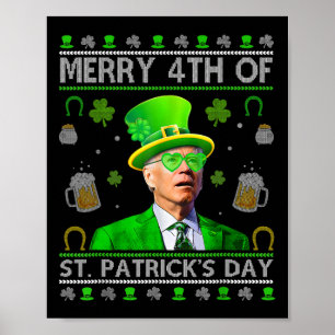Poster Drôle Joyeux 4ème jour de la Saint-Patrick Joe Bid