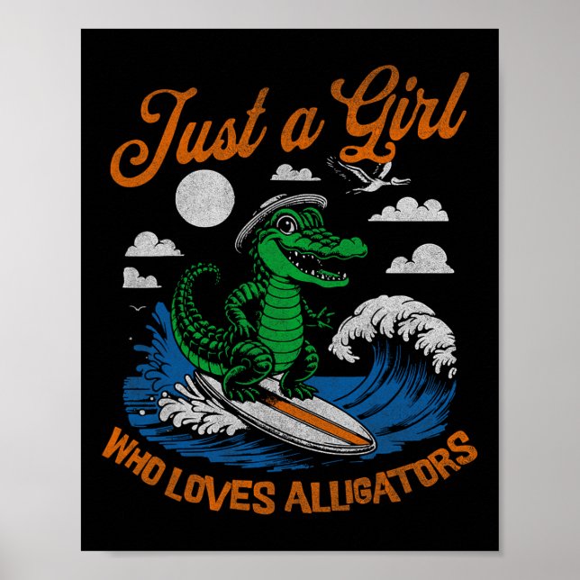 Poster Drôle Juste Une Fille Qui Aime Les Alligators Fair (Devant)