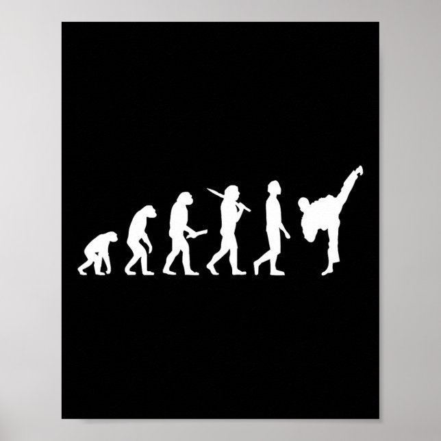 Poster Drôle Karate Evolution Cadeau Pour Les Artistes Ma (Devant)