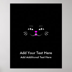 Poster Drôle Kitty visage de chat