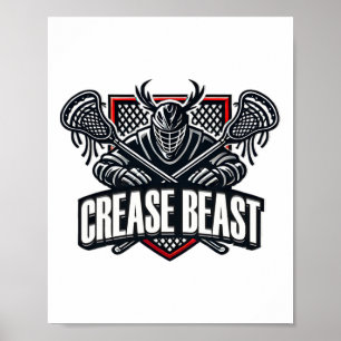 Poster Drôle Lacrosse Ops Avertissement de la bête de Cre