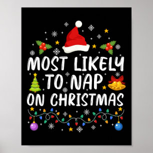 Poster Drôle Le Plus Probable De Faire La Sieste À Noël