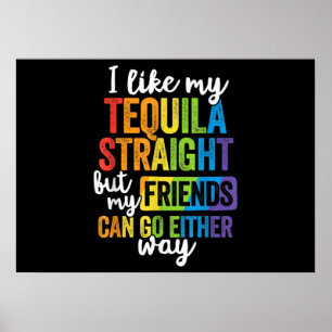 Poster Drôle LGBT J'Aime Ma Tequila Droit