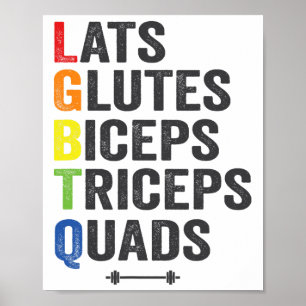 Poster Drôle Lgbtq Dorsaux Fessiers Biceps Triceps Quadri