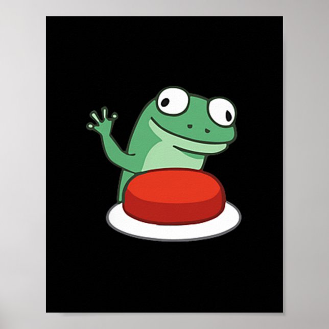 Poster Drôle Lizard Button Mème T-shirt.png (Devant)