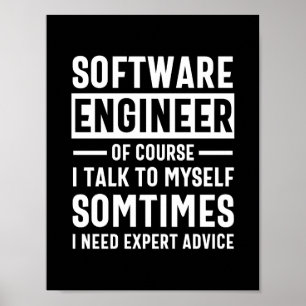 Poster Drôle logiciel de programmation ingénieur cadeau