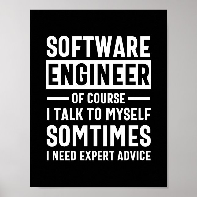 Poster Drôle logiciel de programmation ingénieur cadeau (Devant)