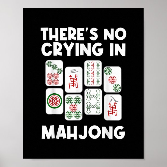 Poster Drôle Mahjong Cadeau Pour Hommes Femmes Jeu De Car (Devant)