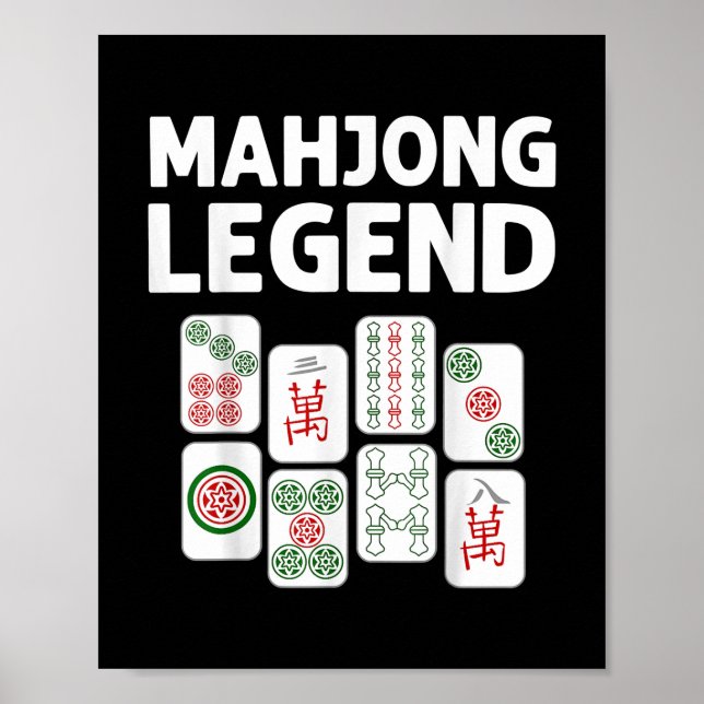 Poster Drôle Mahjong Cadeau Pour Hommes Femmes Jeu De Car (Devant)