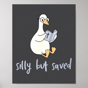 Poster Drôle mais sauvé, Oie lisant la Sainte Bible, Mign
