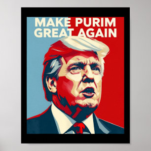 Poster Drôle Make Purim Great Again Costume Purim Trump L
