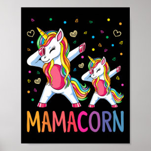 Poster Drôle Mamacorn Unicorn Costume Maman Fête des Mère