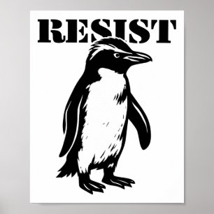 Poster Drôle Manchot Résister Protestation Contre Droits 