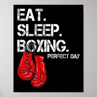 Poster Drôle Manger. Dormir. Répéter. Amateur de Boxe Jou