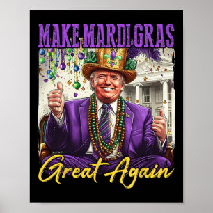 Poster Drôle Mardi Gras Donald Trump Mardi Gras Américain