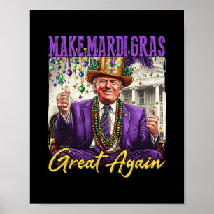 Poster Drôle Mardi Gras Donald Trump Mardi Gras Américain