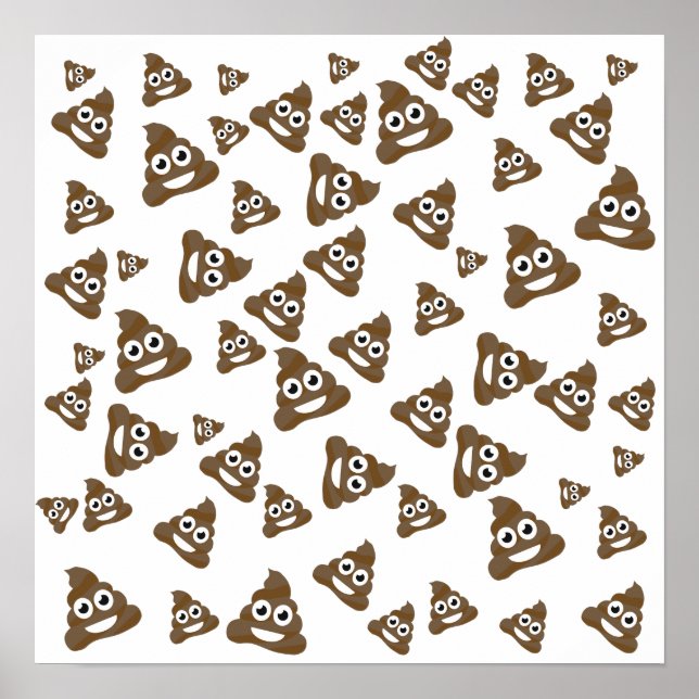 Poster Drôle mignon Poop Emoji Motif (Devant)