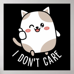 Poster Drôle mignon Thumbs Sarcastic Cat Hauteur Citation