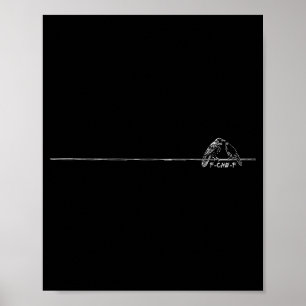 Poster Drôle Minimaliste F-caw-f Gothique Corbeau Humour 