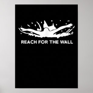 Poster Drôle nage Cadeau nage Sport équipe nage