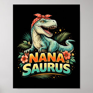 Poster Drôle Nanasaurus T Rex Dinosaure Nana Famille