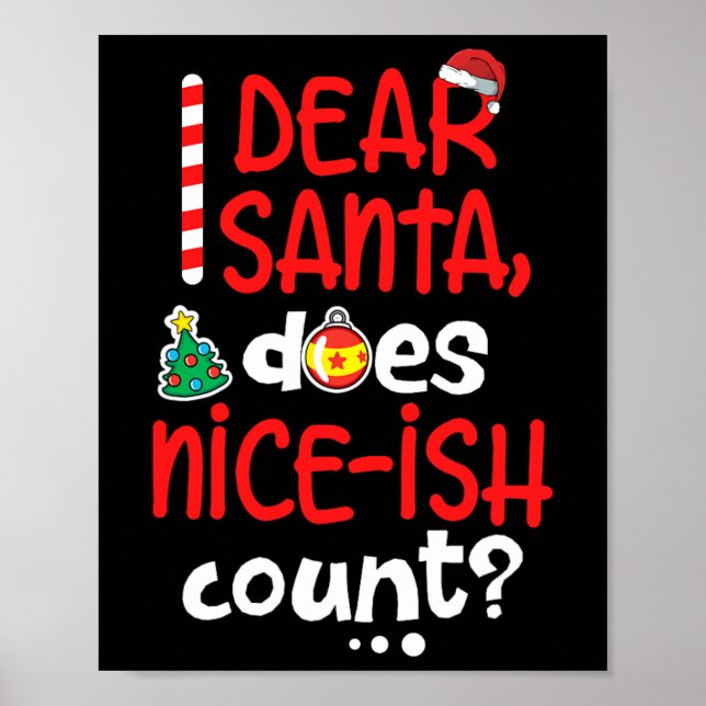Poster Drôle Naughty Noël Cher Père Noël fait Nice C (Devant)