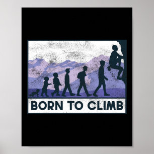 Poster Drôle Né Pour Grimper Pion Et Destin Grimper Escal