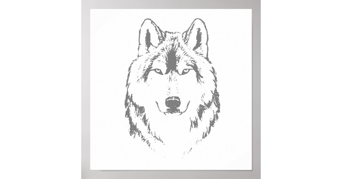 pixel art tête de loup