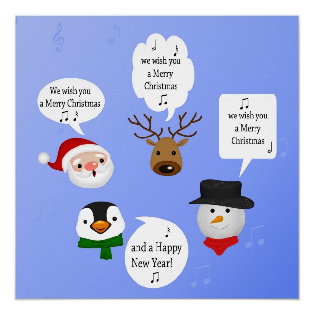 Poster Drôle Nous vous souhaitons un joyeux Noël (Devant)